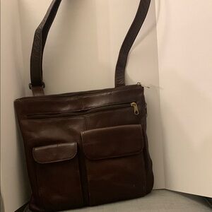 HOBO Brown Leather Hobo Bag Functional Design